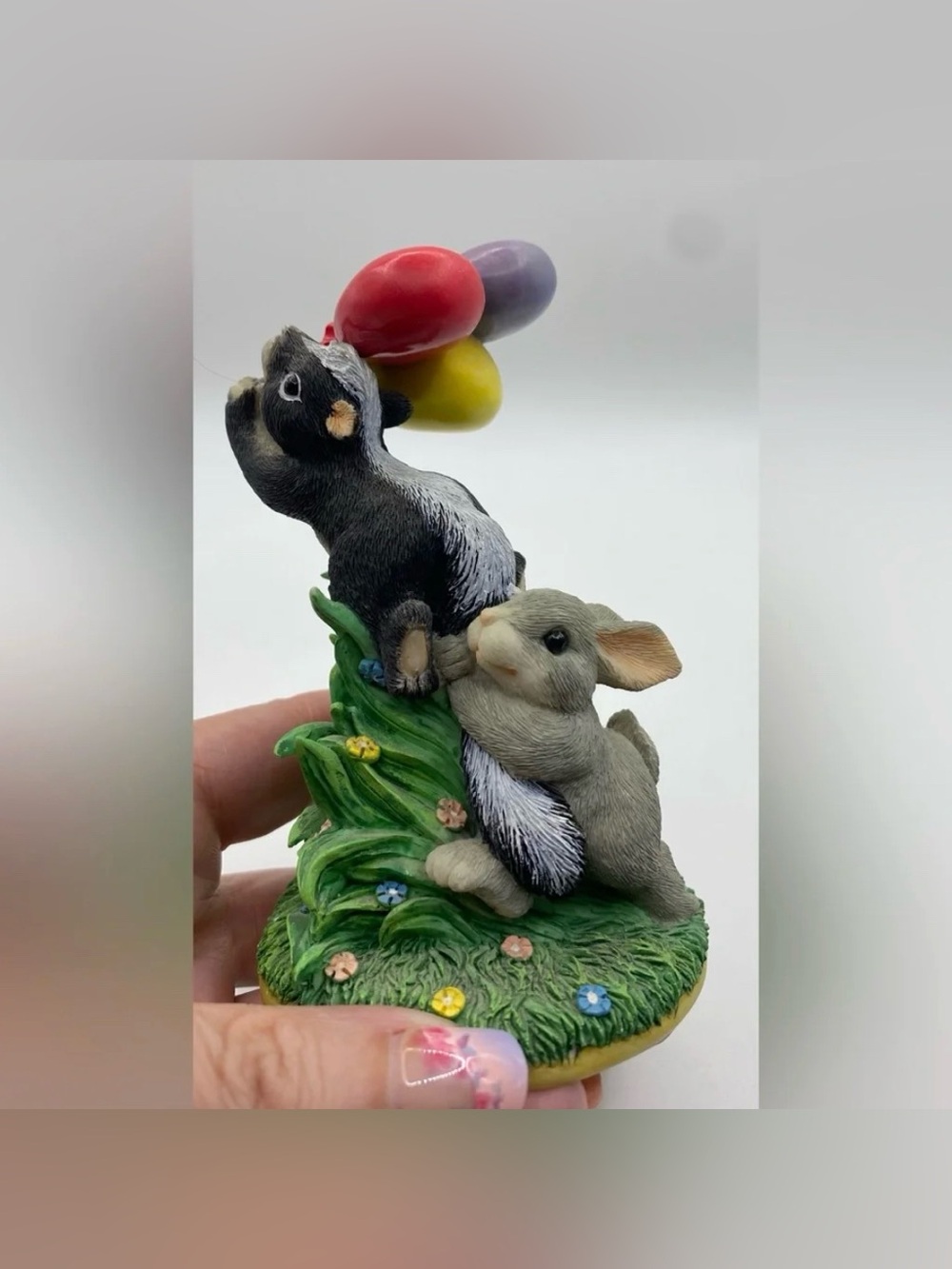 Charming Tails Hang On! Special Edition Skunk/Rabbit Figurine Fitz & Floyd